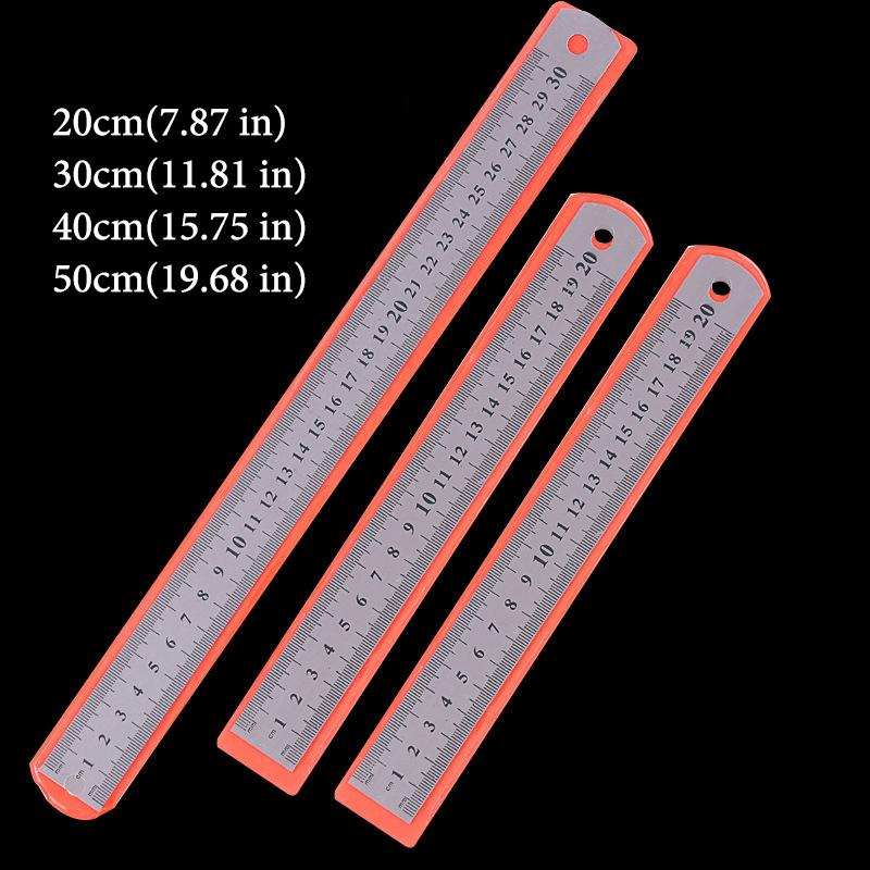 Stainless Steel Straight Ruler,20cm,30cm,40cm,50cm,High Precision Metric And Imperial Scales,Office Learning Stationery Supplies