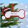 Stylish Hand-painted Resin Christmas Dog Bone Ornaments In Various Designs For Holiday Decor