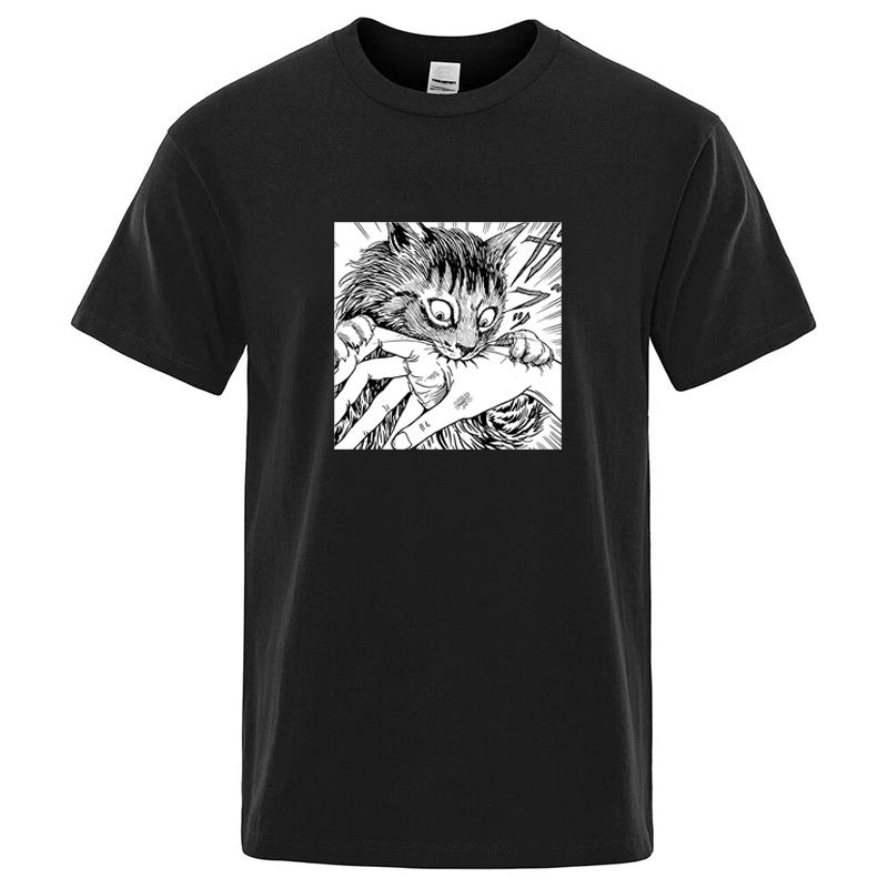 Unisexs Tshirt High Quality Cotton Blend Funny Crazy Cat Printed Casual Loose Summer Cool for Unisex TShirt Oneck Male Tops Tees