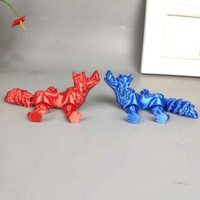 3D-gedruckte Wolfsfigur, Fotografie-Requisite, realistisch aussehende, leuchtende Farben, Tier-Wolfsstatue, Zappelspielzeug für Erwachsene und Kinder
