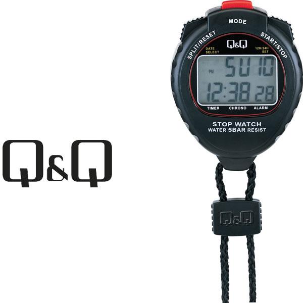 Citizen Q&Q Q&Q Stopwatch with Neck Strap Black HS44-001