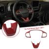 Red Carbon Steering Wheel Cover Trim Frame For Ford Bronco Sport 2021+ /Maverick