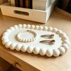 Decorative Jewelry Tray 3D Printed Small Trinket Dish with Beaded Trim Cute Ring Holder Plate for Rings Earrings Necklaces Bracelet Watch Keys