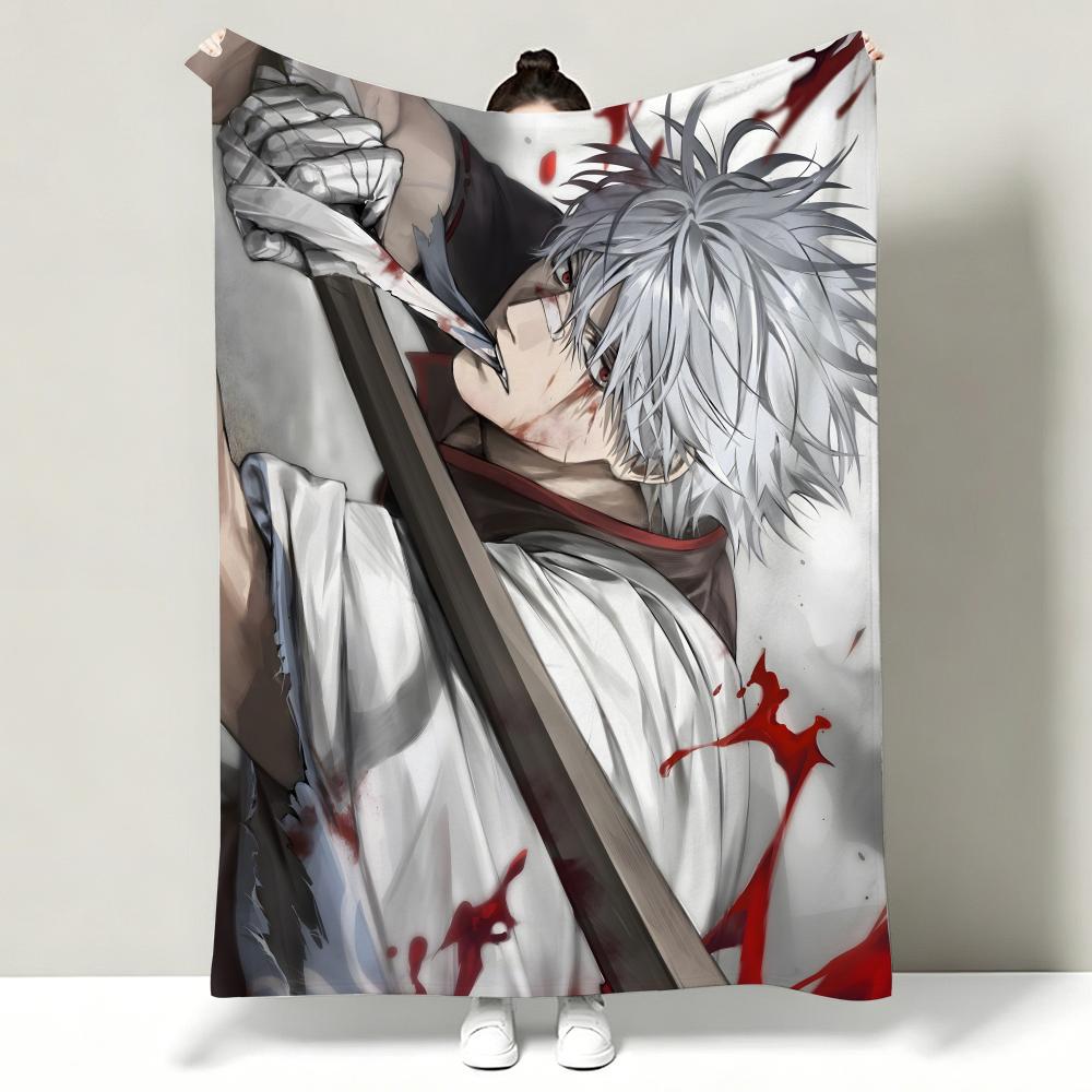 Anime G-Gintama Throw Soft Warm Flannel Throw Blanket, Multi-use for Sofa Bed Office Nap