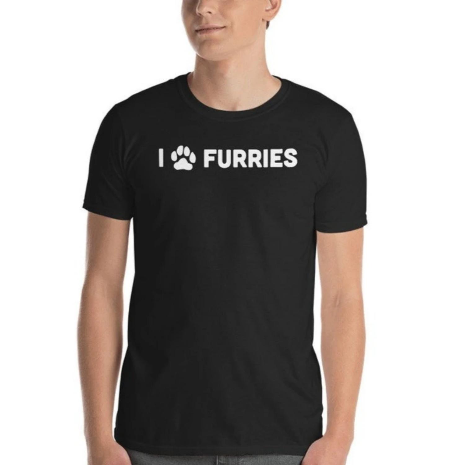 

Furry Fandom Shirt Unisex Funny Furry T-Shirt FURRIES Contracted Design Tshirt Daily Life Casual Men Women Cotton Short Sleeve S чёрный