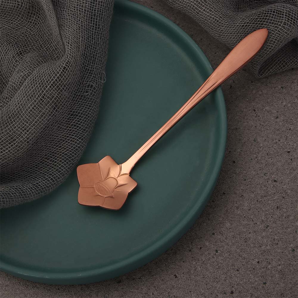 Pattern Bar tools Stainless Steel Tableware for Sugar Ice Cream Coffee Dessert Teaspoon Cutlery Set Flower Spoon Set Soup Spoon