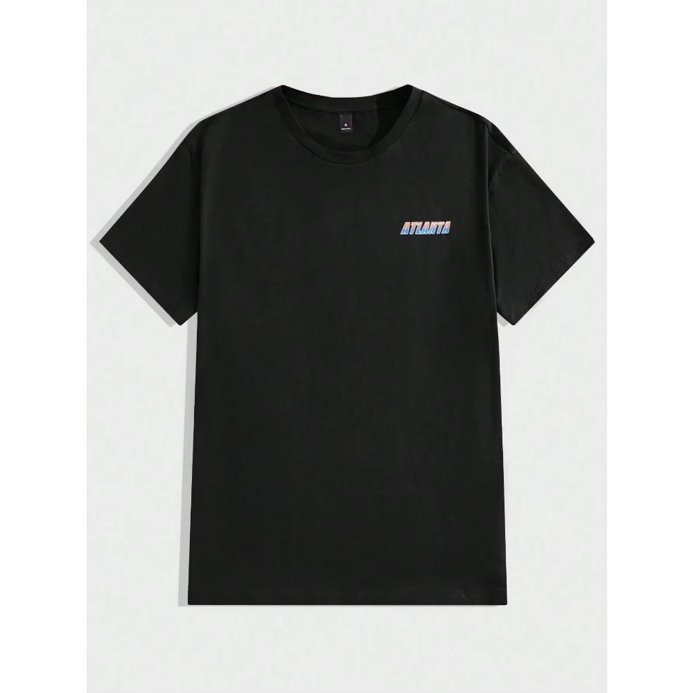 Atlanta Racing Muscle Car Street Graphic Men T-Shirts Cotton Oversized Short Sleeve Loose T-Shirt Breathable Casual Tops