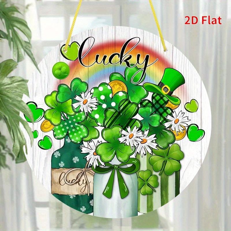 2D Flat Acrylic Lucky Clover Decoration, Indoor and Outdoor Decoration - No Battery/electricity Required, Shop Decoration, Durable Outdoor Decoratio