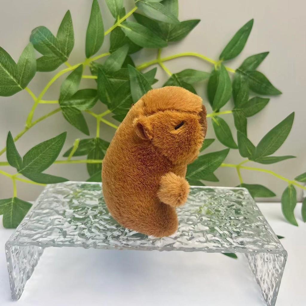 Capybara 11cm Fashionable Plush Keychain With Adorable Strawberry Hat Great Personalization For