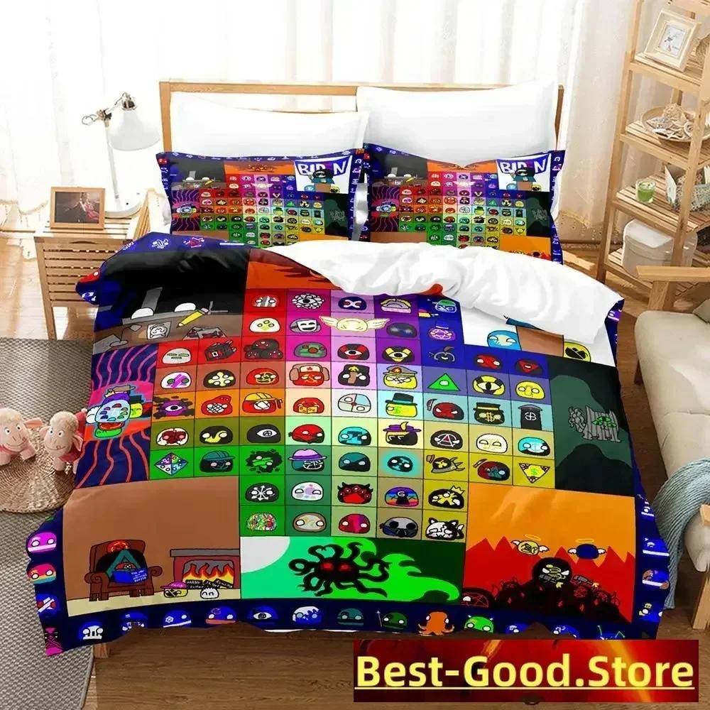 

Countryball Polandballs Bedding Set Printed Bed Set With Pillowcase Duvet Cover Soft Single Double Queen Super King Size 150*200cm 3pcs
