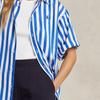 Polo Ralph Lauren Ss24 Striped Logo Embroidered Loose Fit Short Sleeve Shirt Women shirts Blue WMPOSHTNDO20511-400