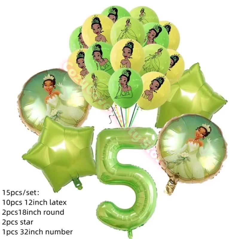 Frog Tiana Princess Party Decoration Set Paper Cup Plate Napkin Balloons Kids Girl Birthday Surprise Gift Baby Shower Photo Prop