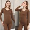 1 Set Breathable Thermal Underwear Highly Elastic Base Top Warm Shaping Clothes  for Women