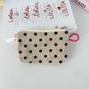 Mini Corduroy Cosmetic Pouch Solid Color with Contrast Zipper Portable Lipstick Makeup Bag Coin Purse for Women