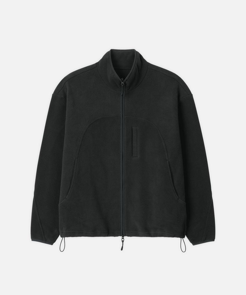 Draw Fit Curved Two-Way Polar Fleece Jacket [Charcoal]