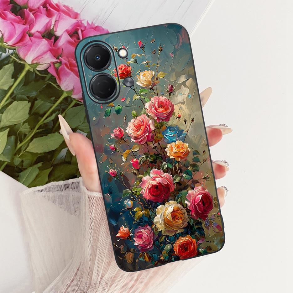 For Tecno Spark GO 3 5G Case KN3 Colorful Flowers Luxury Painted Cover Soft TPU Phone Case For Tecno Spark GO 3 SparkGo 3 Fundas