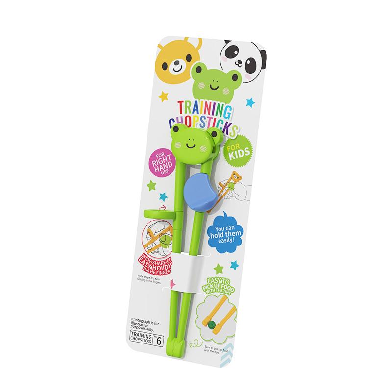 1 Pair Training Chopsticks Cartoon Animal Chopsticks For Kids Chopsticks Holder For Children Beginners Food Grade Tableware зелёный