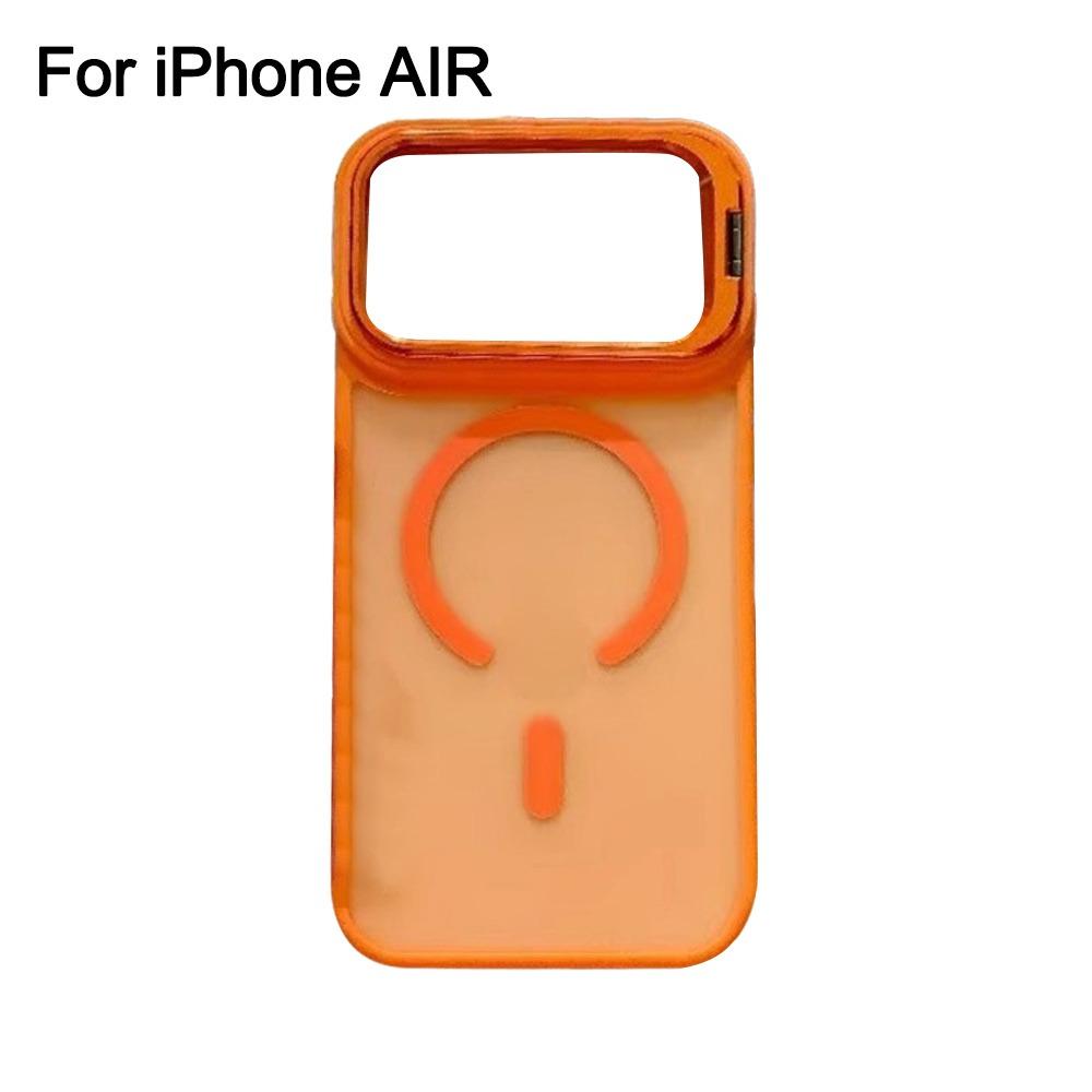 Frosted Matte Translucent Magnetic Case For iPhone 17 17Pro 17Air 17 Pro Max Metal Bracket For Magsafe Wireless Charge Cover