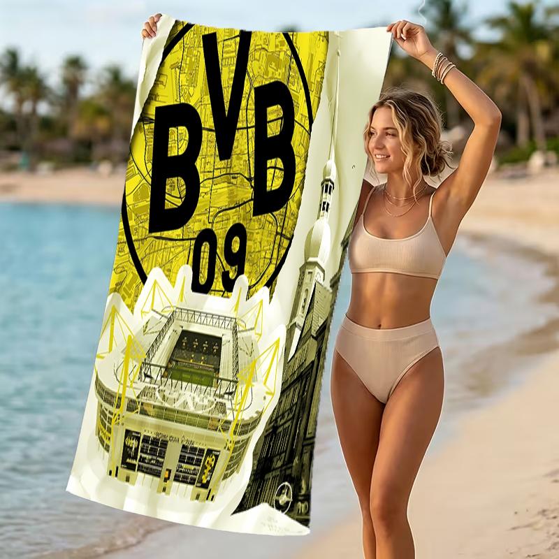 Beach Towel with Borussia Dortmund Pattern - Soft,absorbent,machine Washable Lightweight&Modern,swimming,Travel Essentials
