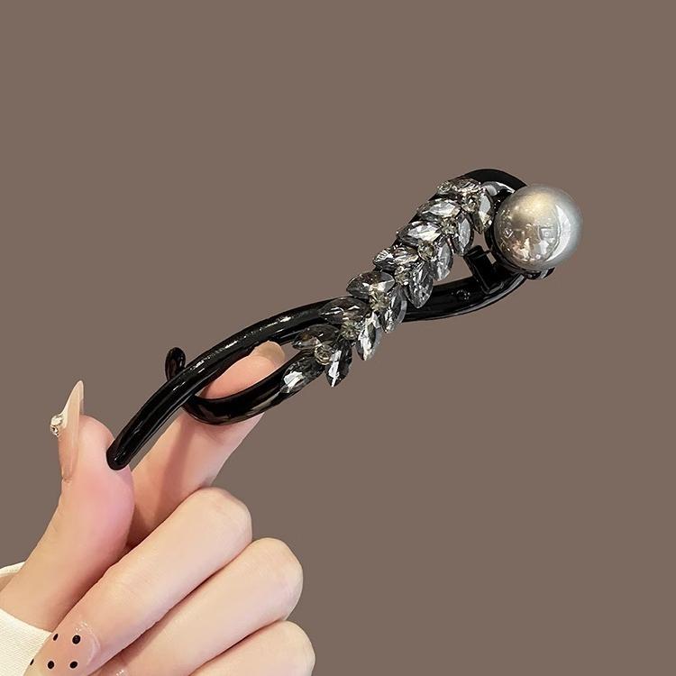 Elegant Flower Hairpin for Women Girl Simple Solid Plastic One Word Twist Clip Hairpin Shark Clip Headwear Hair Style Accessorie