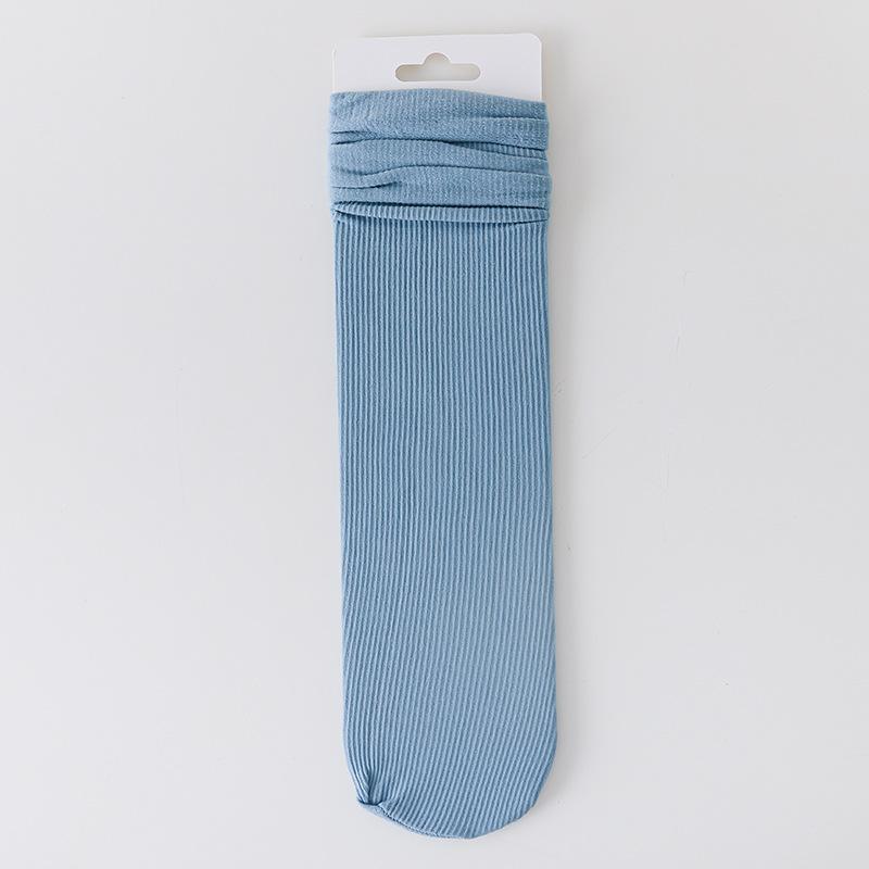 White Ice Socks Summer Thin Mid-Leg Socks Trendy Black Calf Socks Stacked Socks Ice Silk Stockings Summer