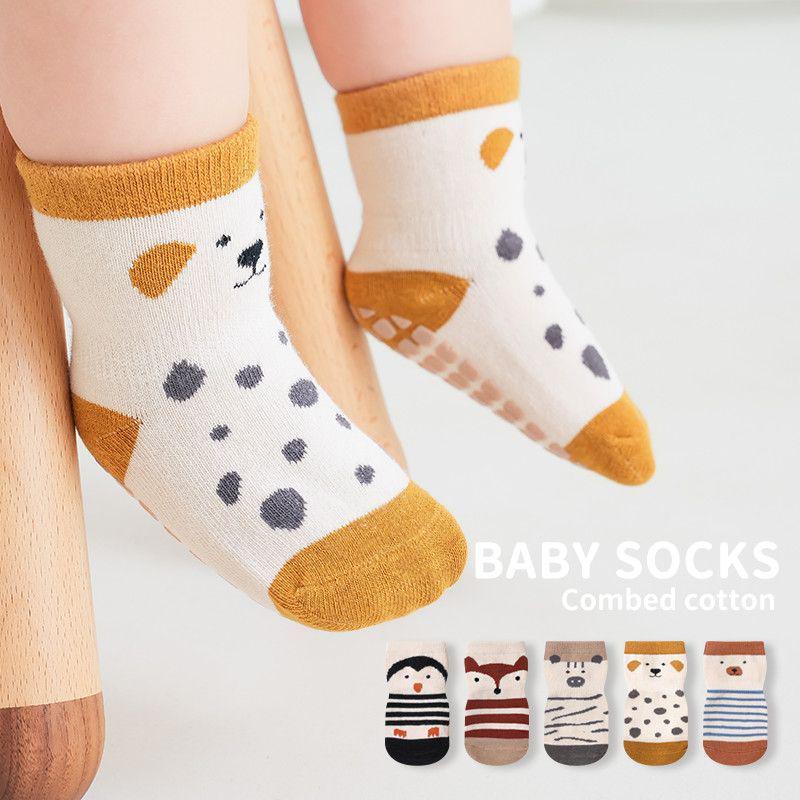Baby Cartoon Anti-Slip Indoor Socks - Cotton, Thin, Ideal for Spring/Summer