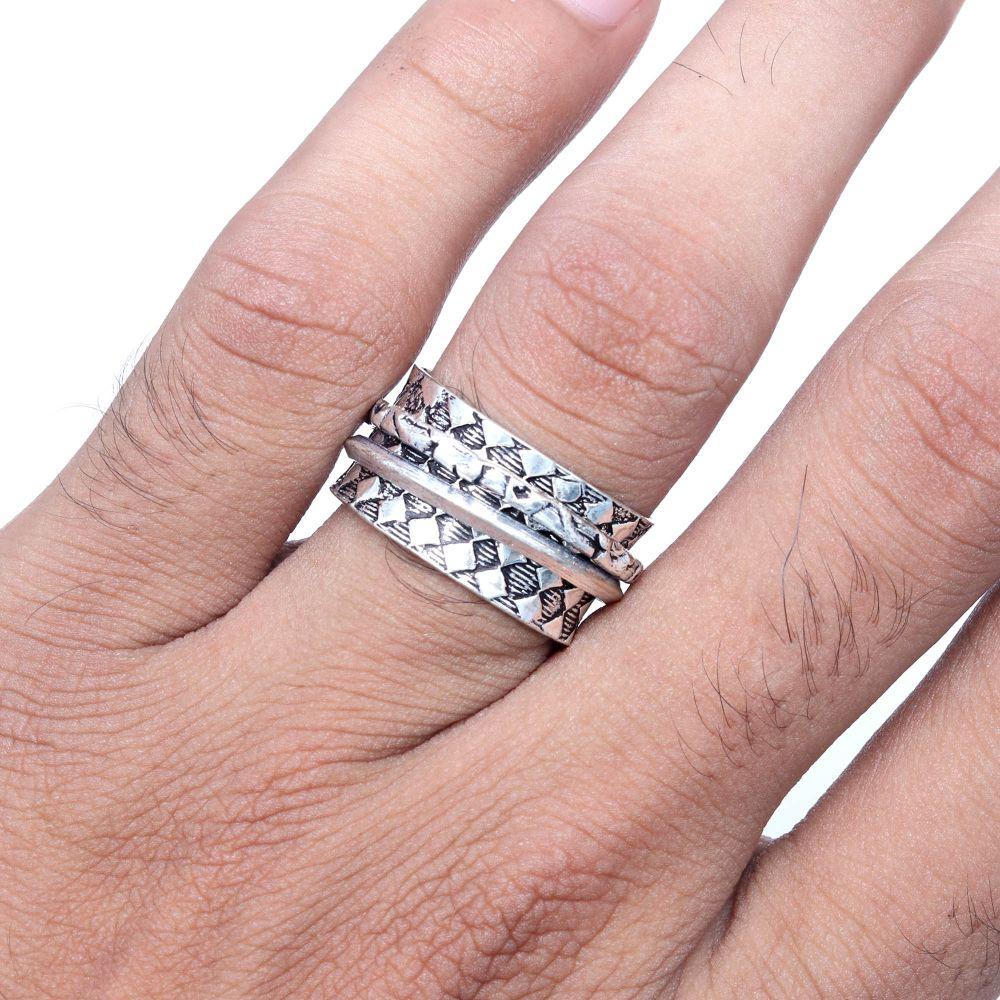 Silver Spinner Ring For Women Four Spinner Ring Fidget Silver Jewelry Ring"10"