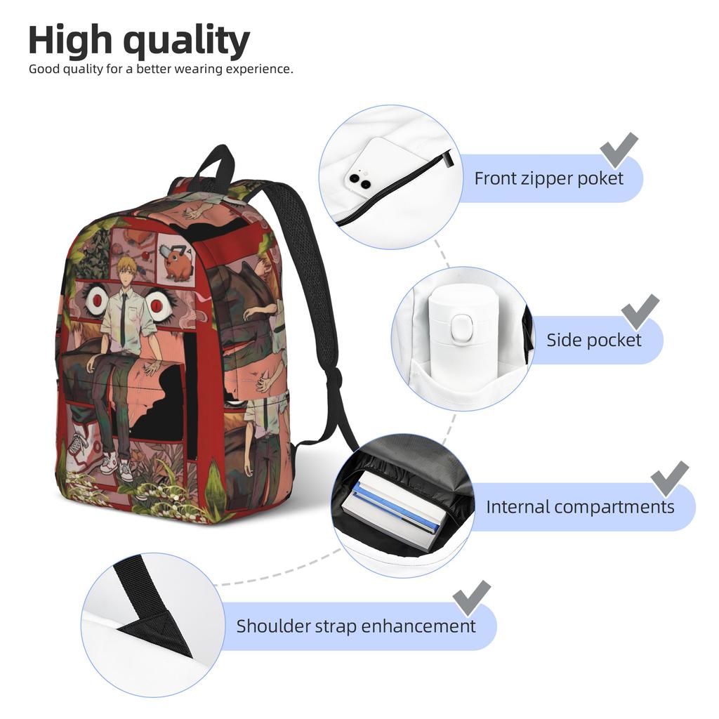 Denji casual manga Backpack Chainsaws Mans Outdoor Backpacks Female Design Big School Bags Leisure Rucksack