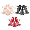 Bow Open Crotch Briefs Floral Embroidery Sheer Mesh Panties Fashion Lace Briefs  Ladies Girls
