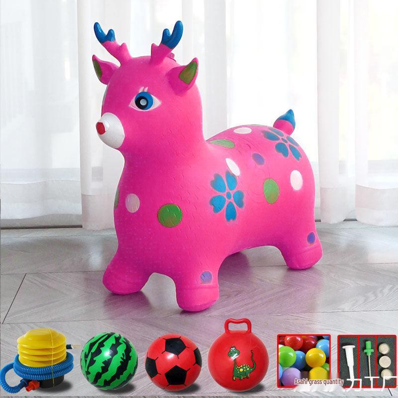 Extra Large Inflatable Bouncy Horse with Music - Thickened Leather Ride-On Pony for Children