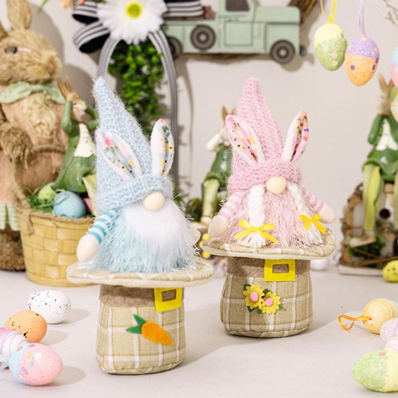 Easter Decorations Handmade Spring Easter Gnome Plush Doll Top Hat Bottom Easter Gift for Women Men Spring Ornaments