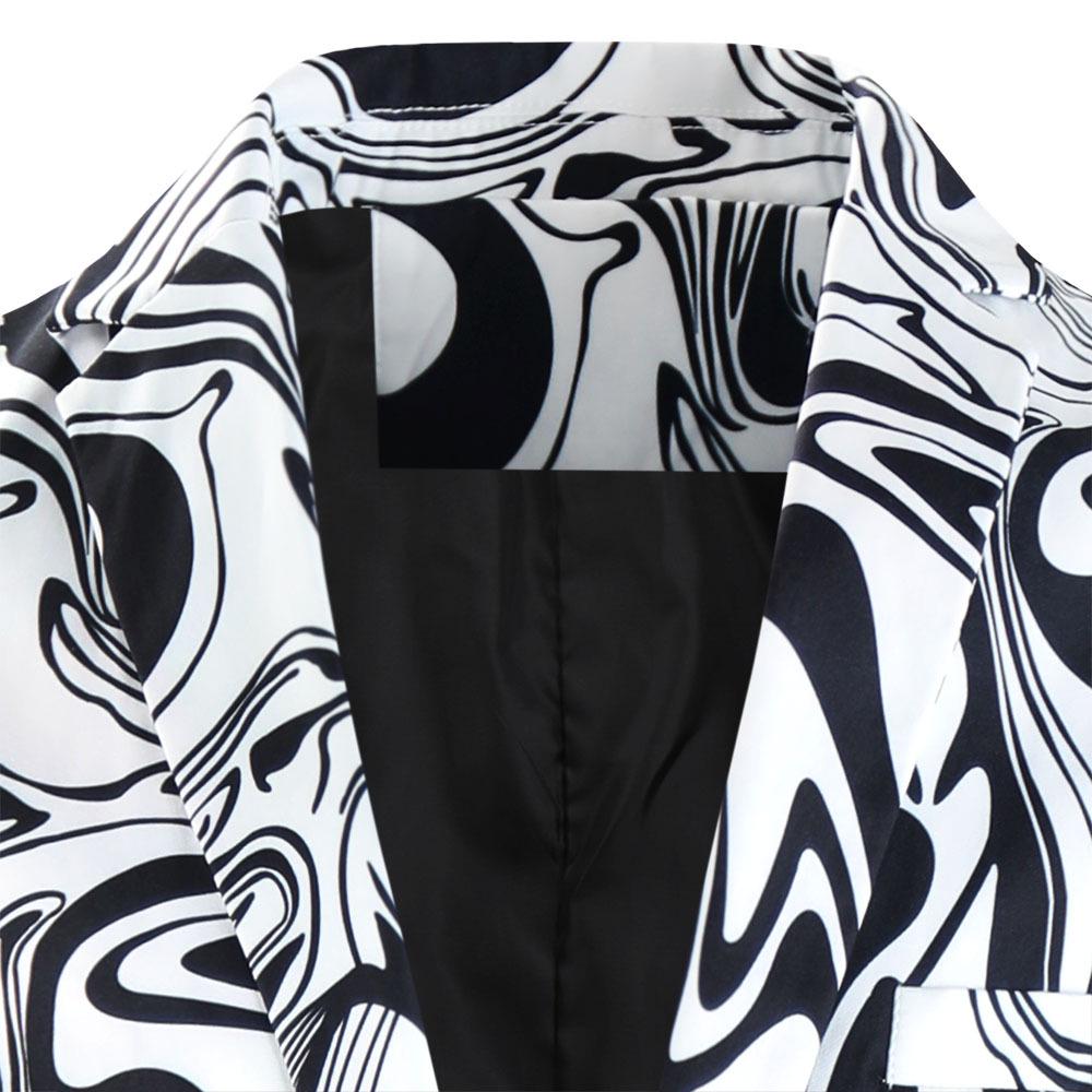 2024 Europäischer Lässiger Übergröße Herren Ein-Knopf Anzug mit Druck