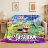Classic Game Z-Zelda Cartoon Link Flannel Blanket Soft Warm Throw Blanket for Bedroom Living Room Bed Travel Camping Picnic