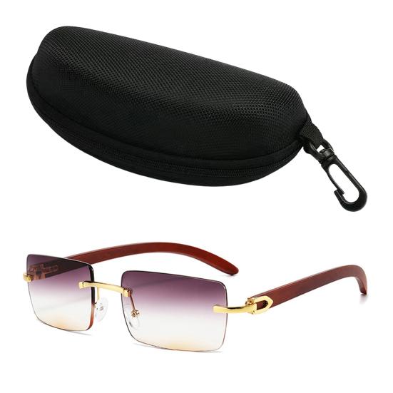 Rimless Rectangle Sunglasses Vintage Frameless Square Sunglasses for Men Women UV400 Protection Eyewear for Driving Travel Outdoors