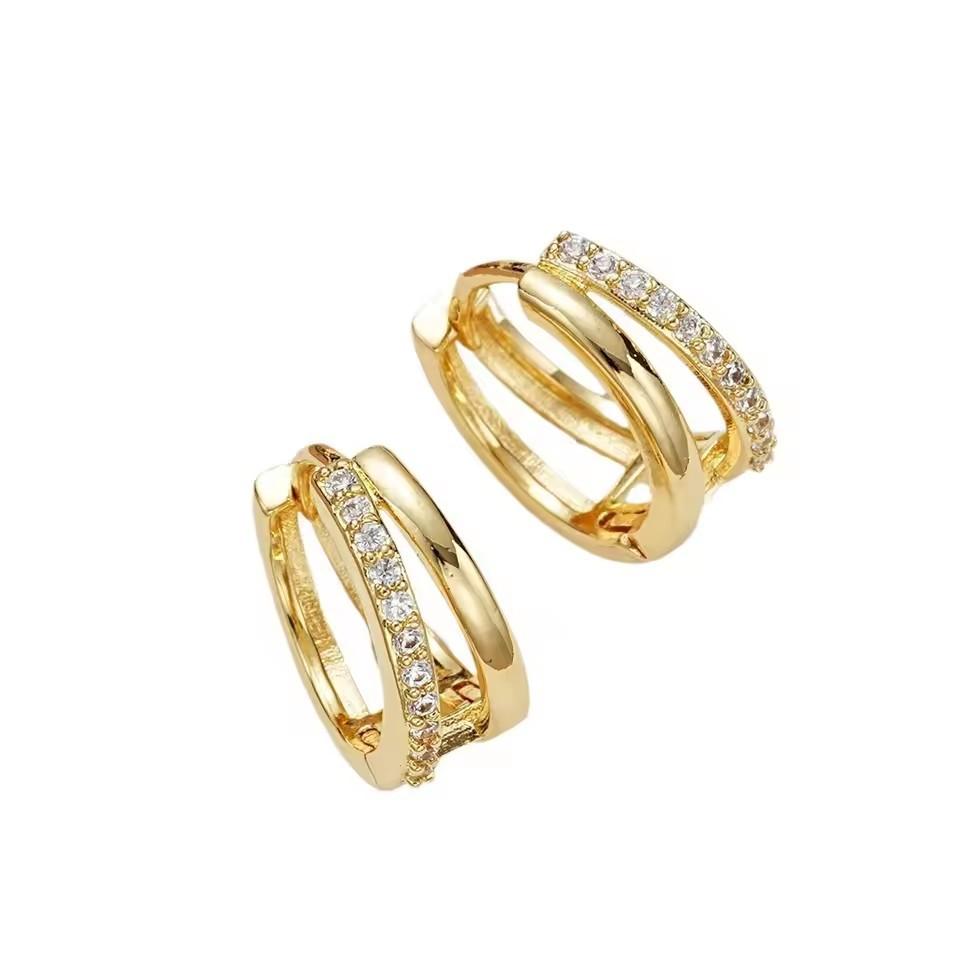 Fashionable Double Hoop Earrings With Diamonds For Women Elegant And Personalized Ear Rings