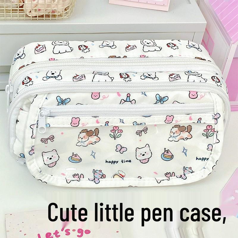 Cute Japanese-Style Bear Pencil Case - Large Capacity, Cartoon Anime Design