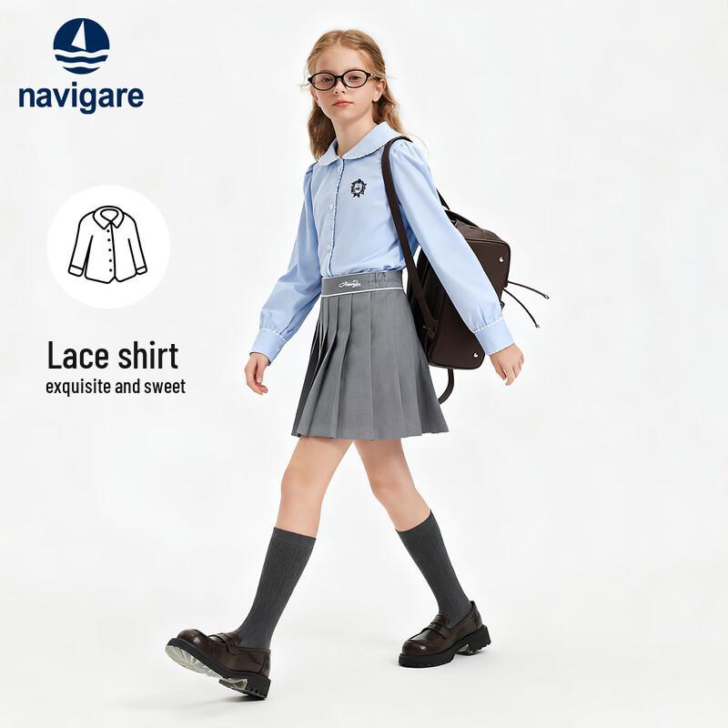 Navigare Girl's Long Sleeve Collared Shirt