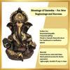 Handcrafted French Brown Mukut Ganesha Idol (3.5") - Perfect for Car Dashboard, Home or Office Decor and Gifting, Idol