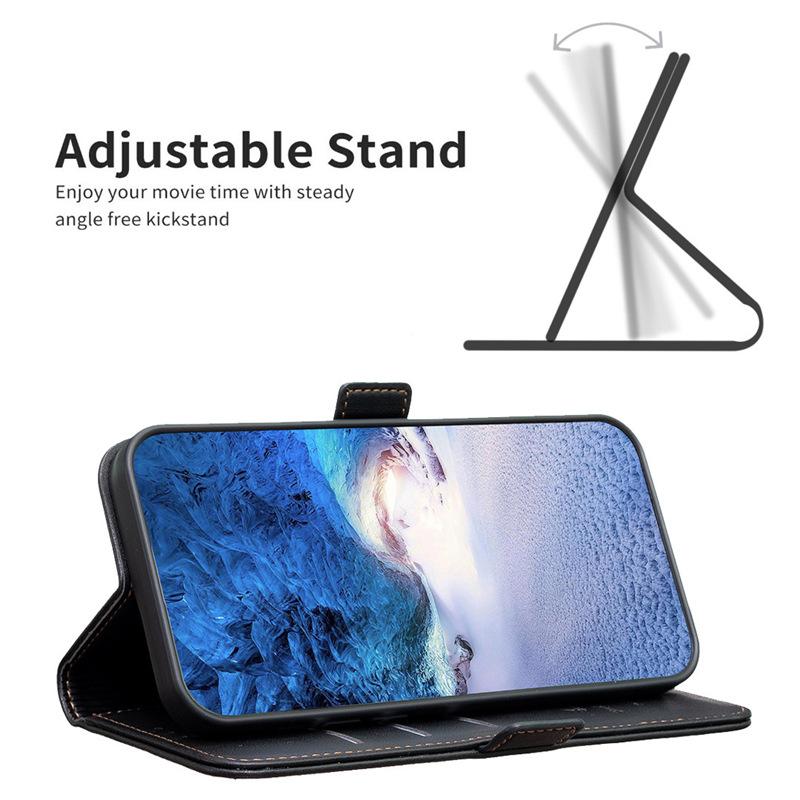 Suitable for Samsung S26 Phone Case A37 Solid Color Side Buckle Leather Texture Card Slot Wallet Protective Case A07 Cover S25