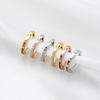 WOSTU Rainbow Hoop Earrings 925 Sterling Silver Colorful Zirconia Round Circle Silver Earrings For Women Zircon Fashion Jewelry