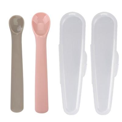 Daily Like Bonbon Babynahrungslöffel 2 Arten + Etui-Set, Kakao & Erdbeere, 1 Set