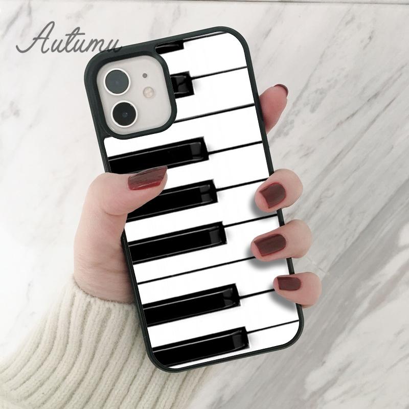 Etui na telefon z muzyką fortepianową i gitarową dla iPhone 11 12 13 14 Pro Max mini X XR XS SE 2020 6S 7 8 Plus Samsung Galaxy S21 S22 Pokrowiec skorupa