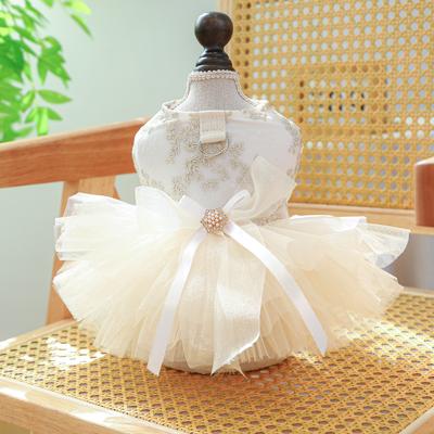 Pet Circle Dogs Cats Cats Apparel Puffy Saree Chest and Back High-end Dresses Dresses Wedding Collection