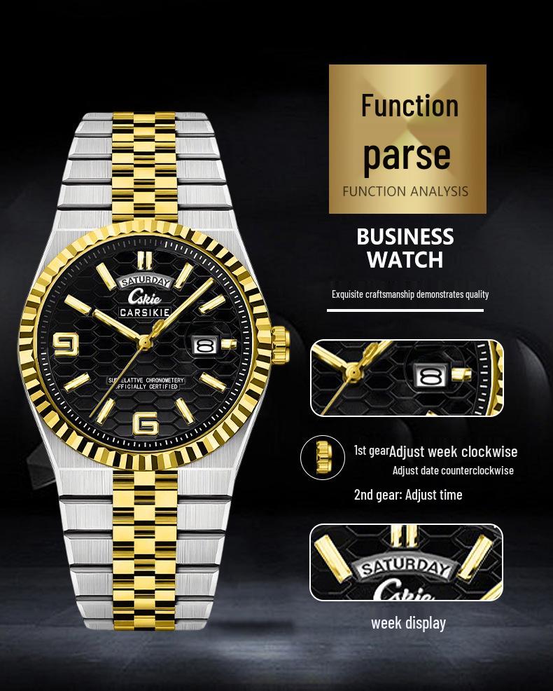 Sternenhimmel-Serie Herren Automatische Mechanische Uhr: Leuchtend, Wasserdicht, Schweizer Quarz für Tag und Nacht