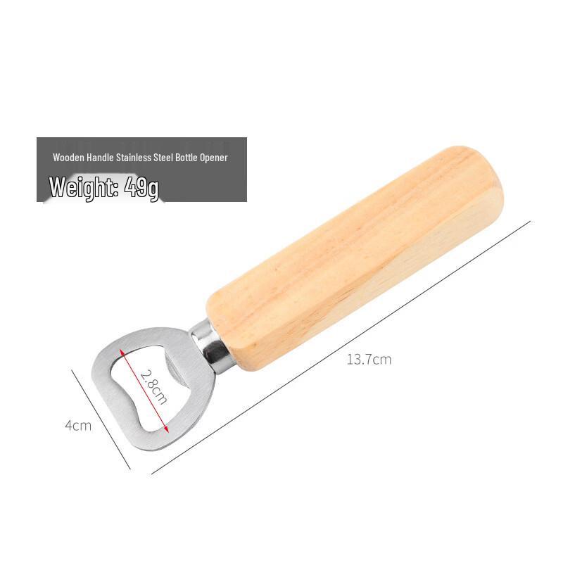 ZISIZ Wooden Handle Multi-Function Bottle Opener