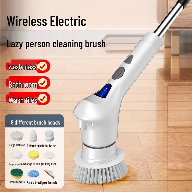 Multi-Functional Electric Floor & Bathroom Scrubber - Three-Speed Waterproof Brush