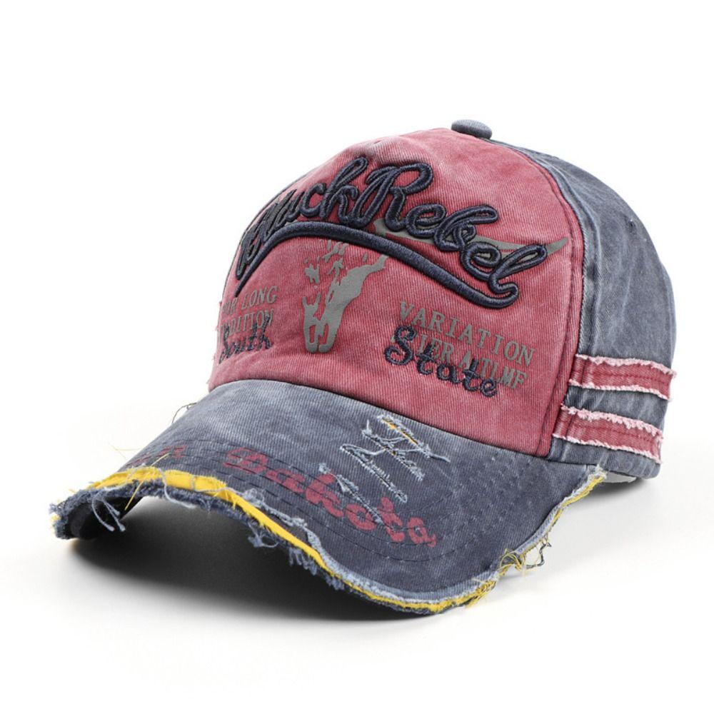 Adjustable Distressed Faded Cap Cow Head Pattern Sunscreen Hats For Man Women Outdoor Sports