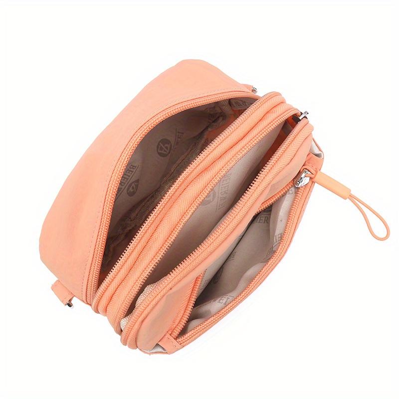 Borsa a tracolla in nylon ultraleggera da donna con tracolla larga regolabile, borsa da donna leggera con chiusura a zip, elegante borsa a tracolla