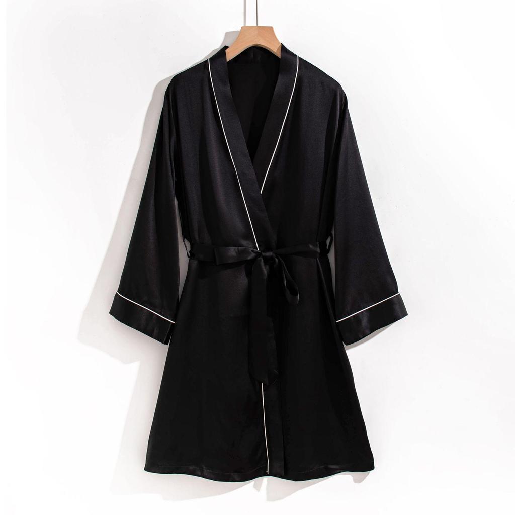 2025 Women's Silk Spaghetti Strap Robe & Nightgown - Elegant Bridal Homewear