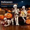 Garden Bar Halloween Skeleton Figurine 3D Skull Figurine Resin Skeleton Statue Creative Modern Art Statue Study Desk Ornament